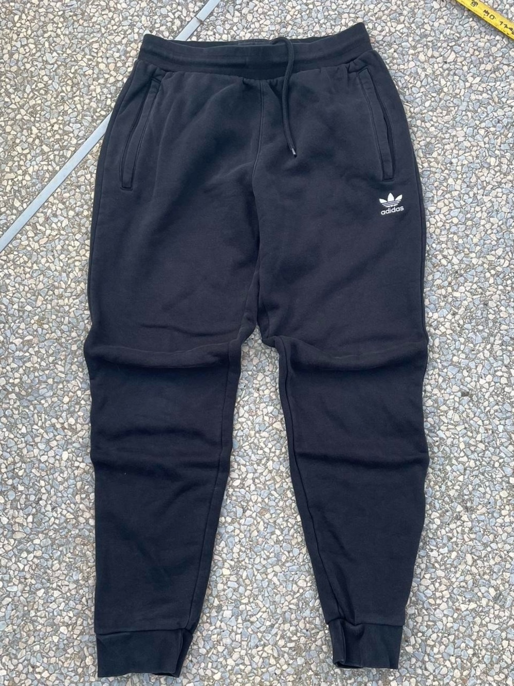 adidas Black Trefoil Cotton Fleece Joggers